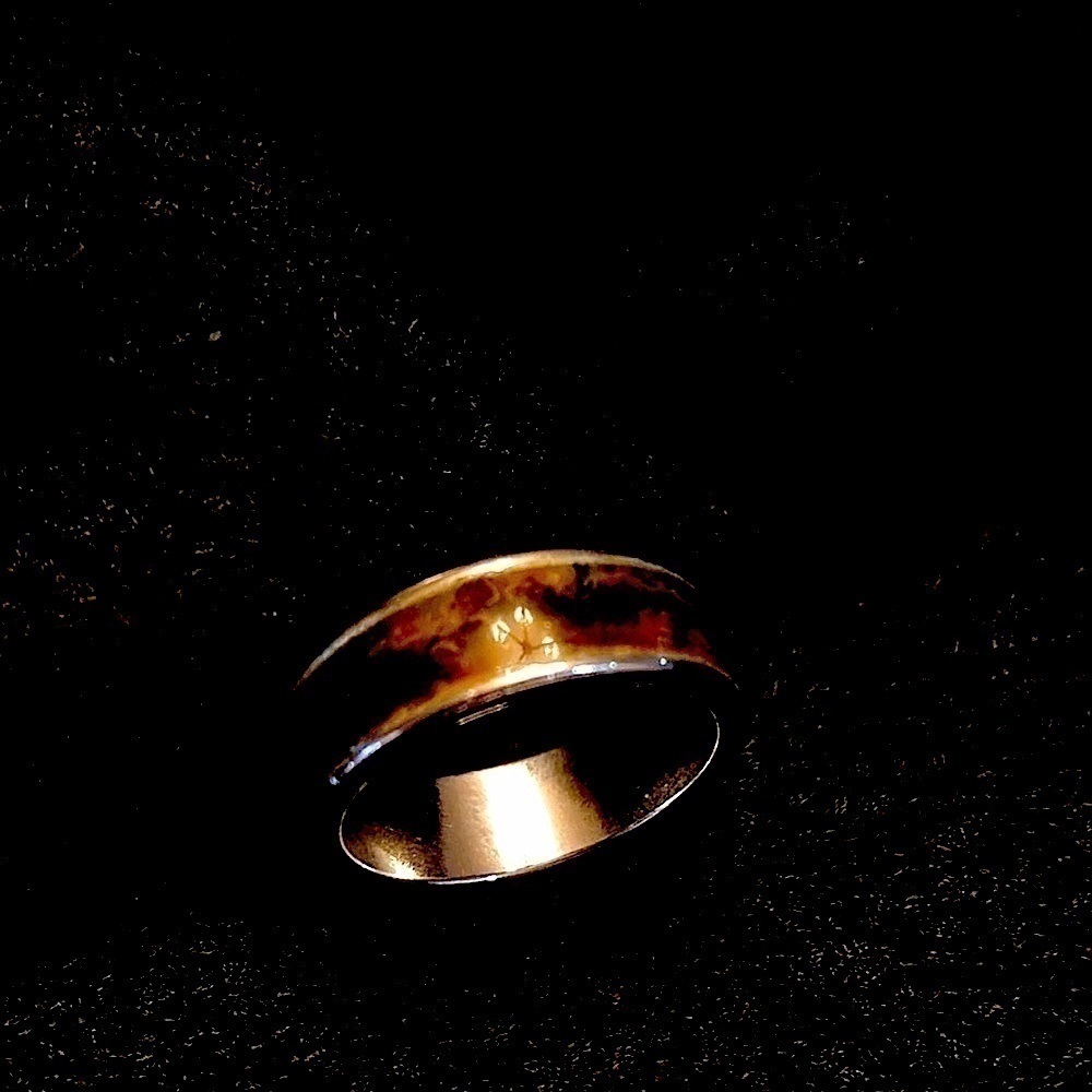 UNISEX RING, Size 7.5 to 7.75 Silver with faux stone inlay.